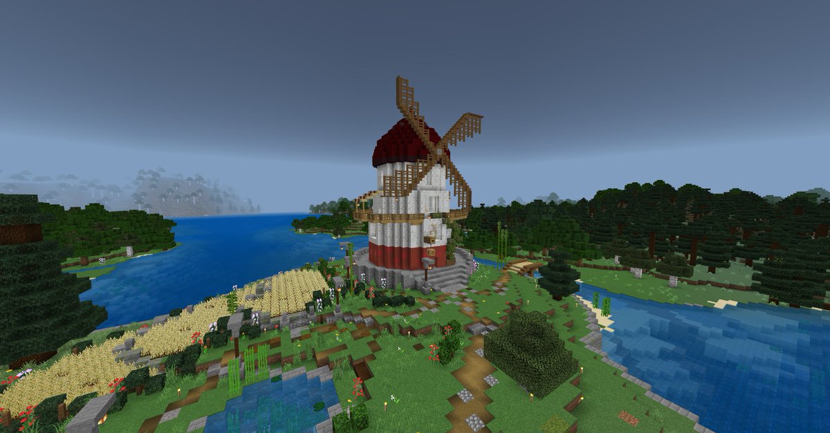 shackfuland's tweet photo. Such creative genius to build such a wonderful windmill <3 #minecraft #shackfuland https://t.co/BBfijCyhiU