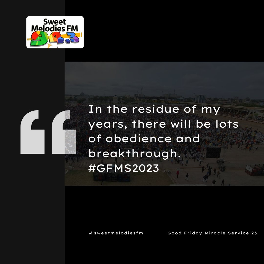SweetMelodiesFM's tweet photo. #GoodFridayMiracleService #GFMS23 #sweetmelodiesfm https://t.co/bSOSU6GtrP