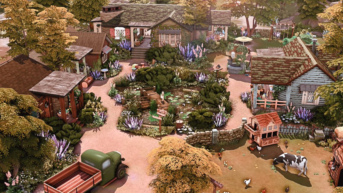ChrissieYT's tweet photo. OFF-THE-GRID GENERATIONS FARM 👩‍🌾

>>> https://t.co/wIBMB7YeT2

FINALLY sharing this huge farm build I've been working on all week &amp; we're doing @lilsimsie 's #SimsieLilShell challenge! #TheSims4 #ShowUsYourBuilds @TheSims https://t.co/8p7PZ14Rs4