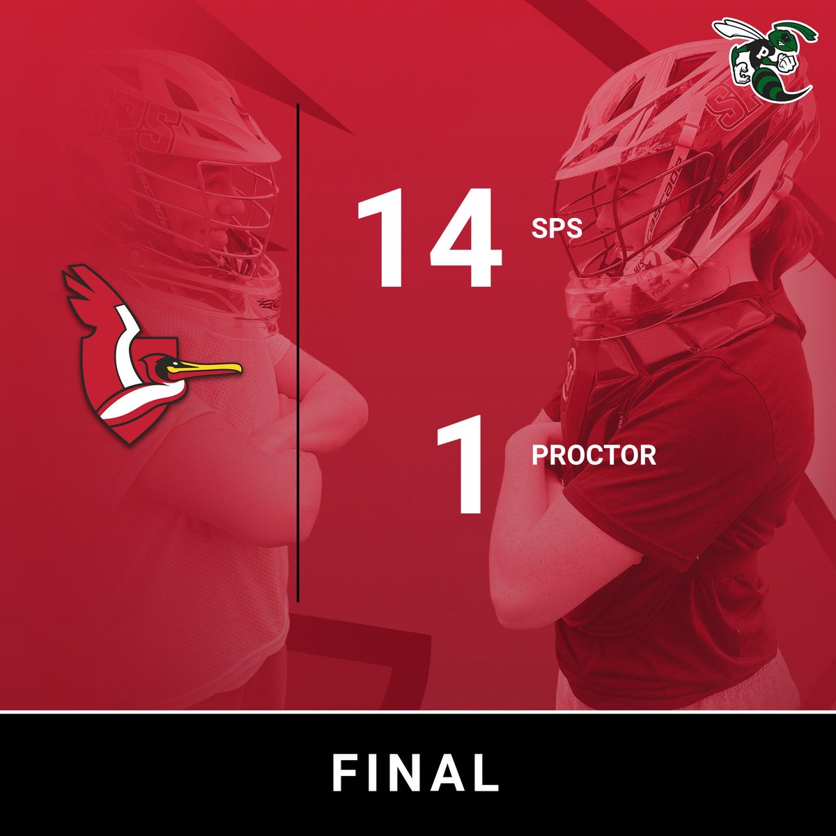 Girls Lax travels to Proctor and gets a 14-1 win. Go Big Red