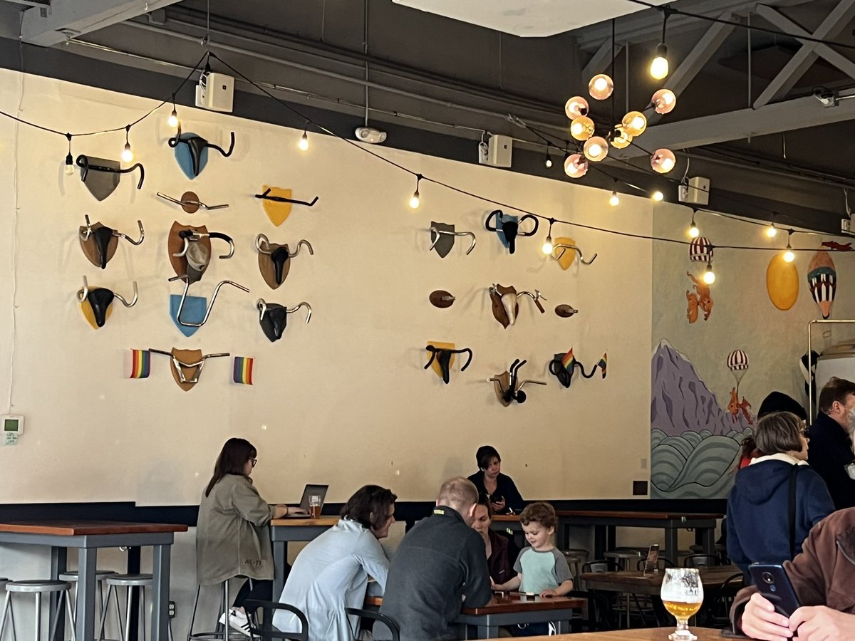 Stephen_Heff's tweet photo. Feel like I’ve been here(flying bike brewery) before, good news they are very dog friendly. Their business model of full coop ownership is pretty sweet https://t.co/hXut4T4h3M