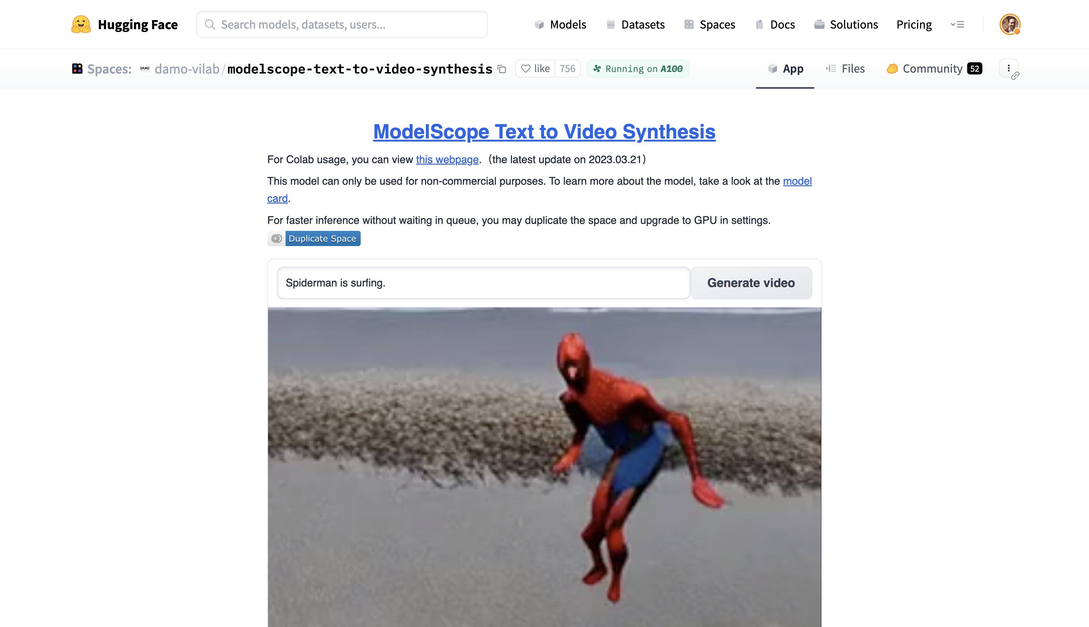 Jeff boudier on twitter 5 modelscope text to video synthesis by