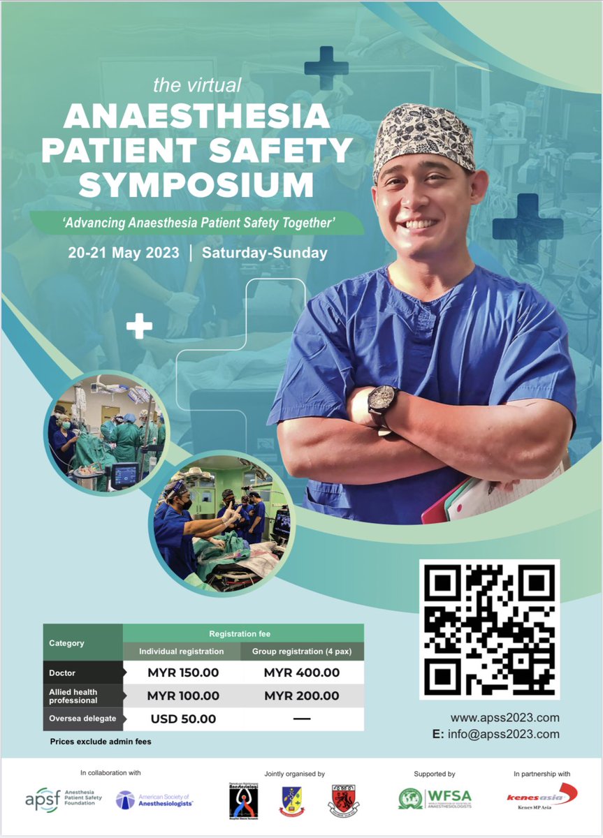 APSForg's tweet image. Join us for the virtual Anaesthesia #PatientSafety Symposium this May!

 #ptsafety