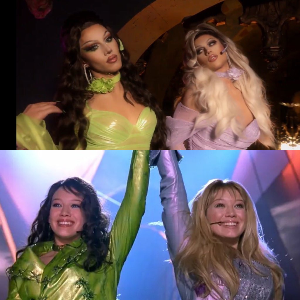 sugar and spice referencing the lizzie mcguire movie at #DragRace reunion, image size:1024x1024