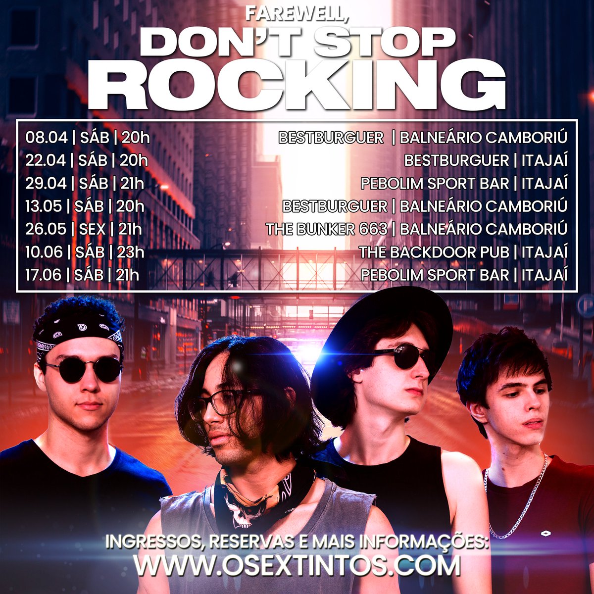 OsExtintos's tweet photo. 🔥 COMEÇA AMANHÃ: não perca a tour Farewell, Don't Stop Rocking!

Ciclos começam e terminam, e agora é hora de nos despedimos do EP Don't Stop Rocking. Nos próximos meses, faremos uma série de shows e esperamos todos vocês para criarmos momentos especiais e inesquecíveis juntos, https://t.co/TI1sMRHDHh