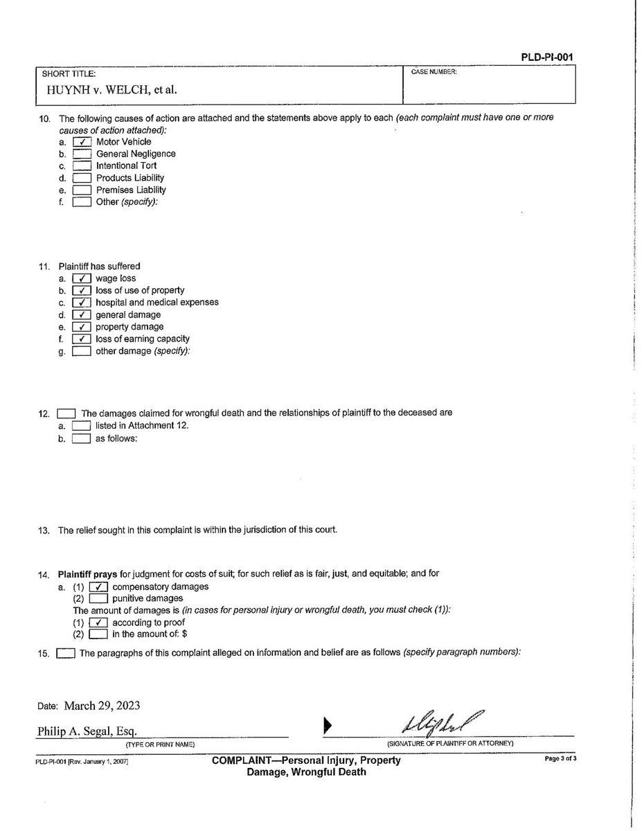 Alameda County Court Watch on Twitter "Filed today HUYNH vs WELCH