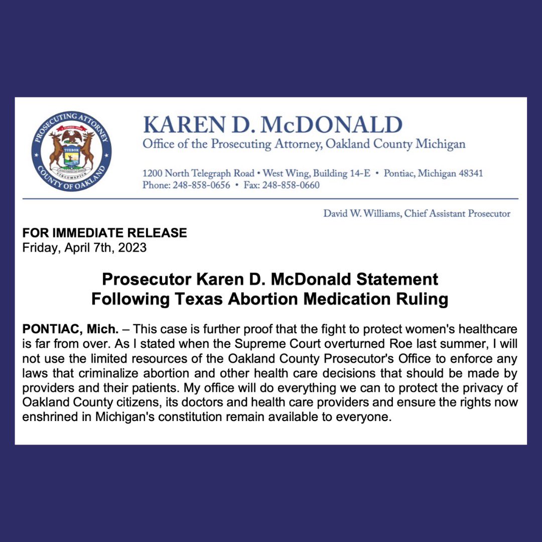 Oakland County Prosecutor Karen McDonald tweet media