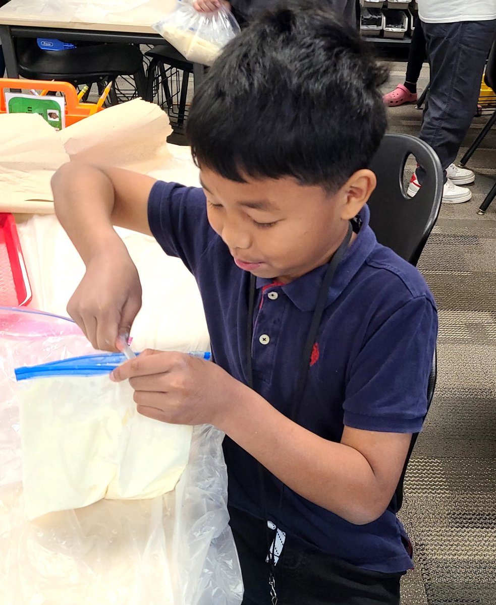 wvpltw's tweet image. My 5th graders made ice cream while observing reactions of mixing solids and liquids! Quote from student: &quot;This is the first test ever that I&apos;ve been excited to take!&quot; I love my job! #sciencetest #checkforunderstanding #preciseprodeures @WVES_Principal @PLTWorg