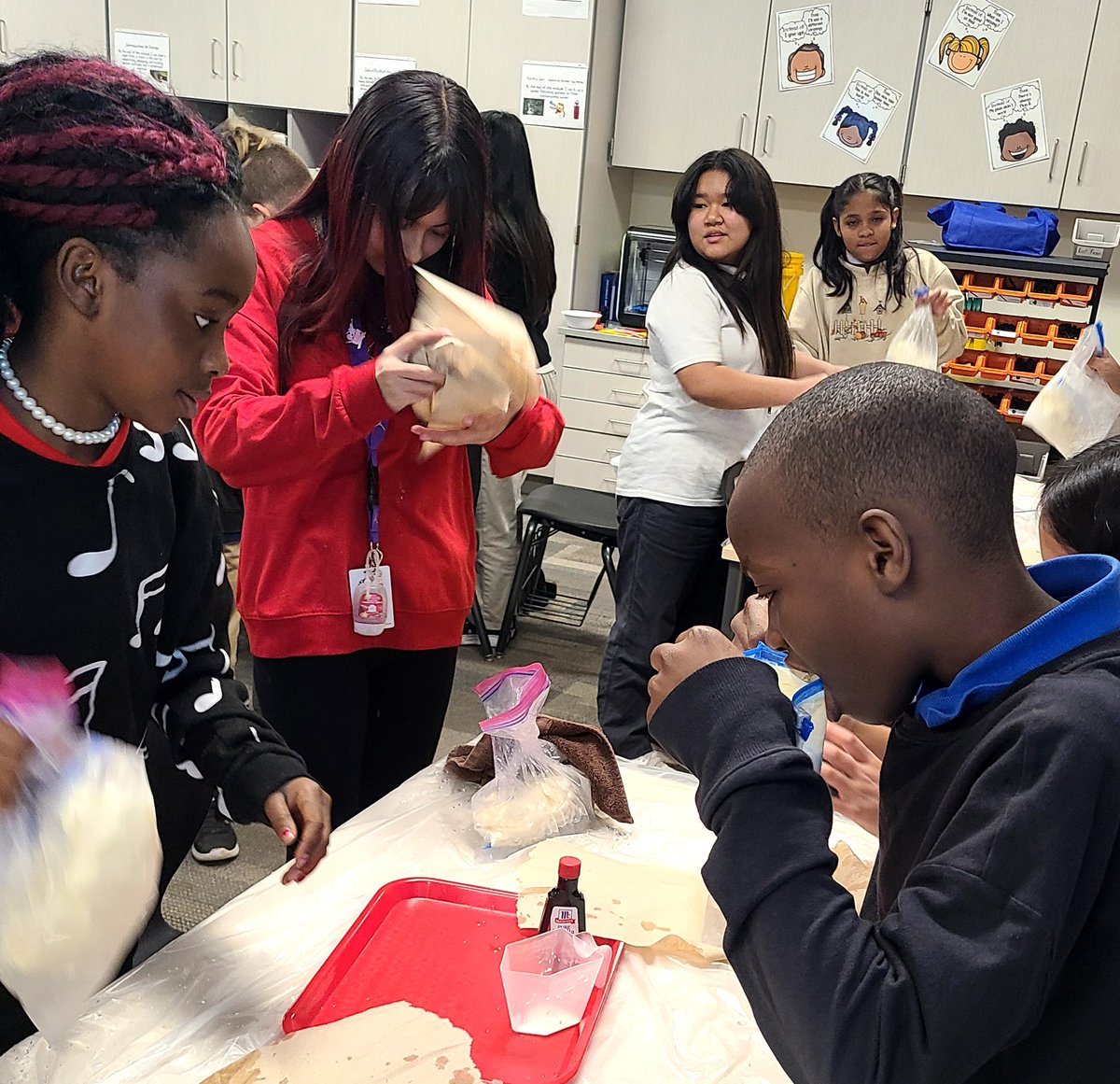 wvpltw's tweet image. My 5th graders made ice cream while observing reactions of mixing solids and liquids! Quote from student: &quot;This is the first test ever that I&apos;ve been excited to take!&quot; I love my job! #sciencetest #checkforunderstanding #preciseprodeures @WVES_Principal @PLTWorg