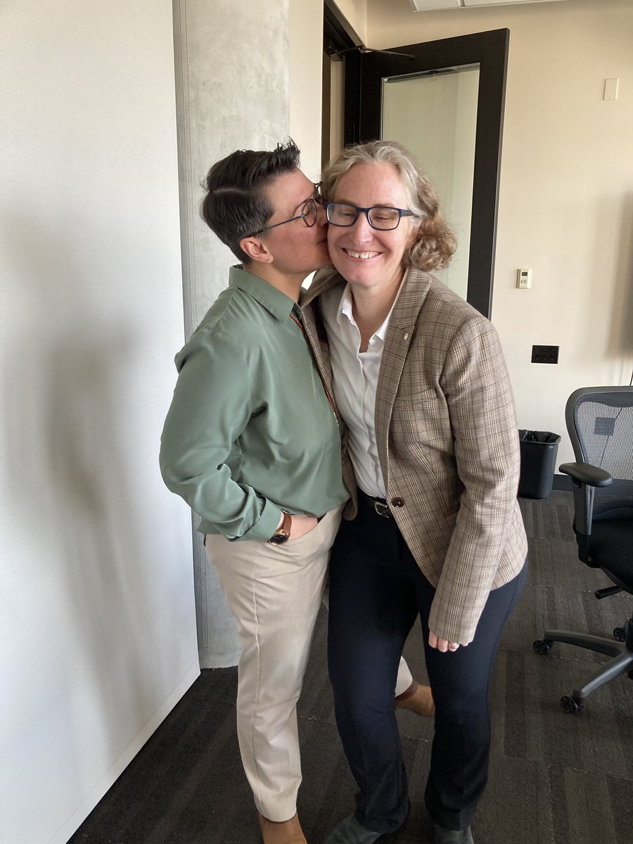 My brilliant, beautiful wife as she finished defending her dissertation. 
#queerlove #wlw #wlwromance #realromance #PhD #phdlife #queereducators #historyofeducation #sapphic