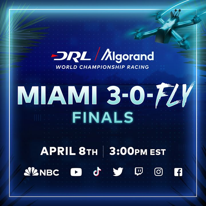 PointsKash's tweet photo. Tune in this Saturday April 8th at 3:00 EST to watch the finals for the Drone Racing League.  PointsKash is proud to be partnered with the Drone Racing League. https://t.co/UI0McrHIJS