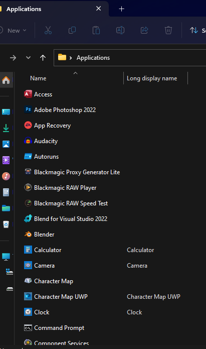 TIL: Windows has an Applications folder like macOS.

But you can't pin it to the sidebar though