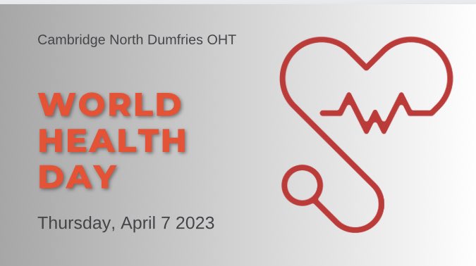 A reminder on #worldhealthday the importance of prioritizing your health and wellbeing. #CNDOHT #OntarioHealth #OHT