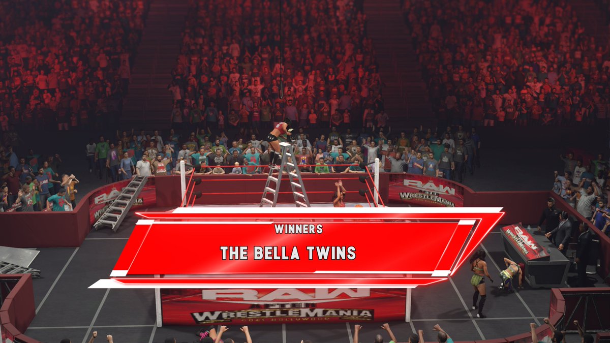 ~Toxic Attraction not paying attention as they were dominating Dakota.  Allowed Nikki to climb the ladder to retrieve the Tag Team Titles from the ring.  We have new WWE Women's Tag Team Champions!  The Bella Twins! https://t.co/ux8ELMuzeW