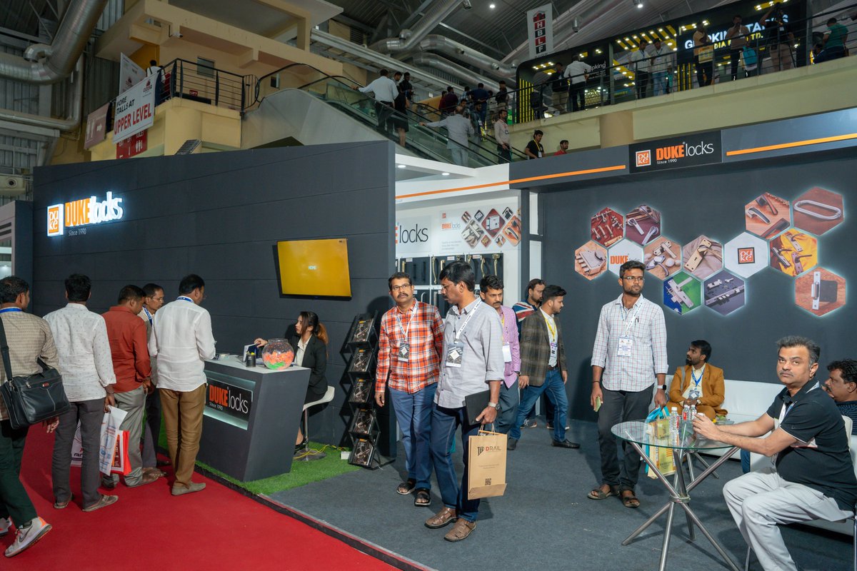 HBLFShow's tweet photo. Here is a Glimpse of the #DukeLocks Stall in #HBLFShow2023 Bangalore!

See you again for the 10th Edition of HBLF Show 2023 #Gandhinagar, Gujarat from 27-28-29-30 October at #HelipadExhibitionCentre.
#DukeIndia #BuildersHardware #DoorLocksManufacturer #Aligarh #HardwareExhibition https://t.co/5XbJkPs68Q