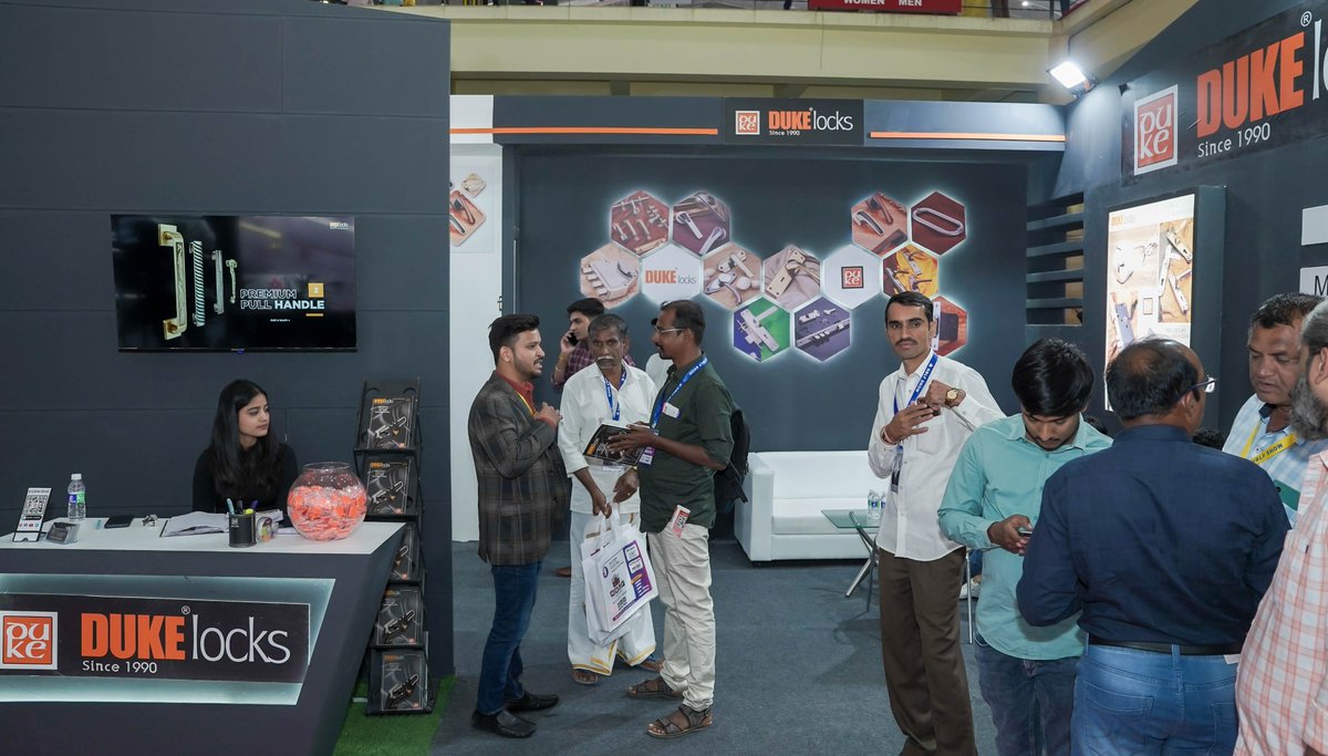 HBLFShow's tweet photo. Here is a Glimpse of the #DukeLocks Stall in #HBLFShow2023 Bangalore!

See you again for the 10th Edition of HBLF Show 2023 #Gandhinagar, Gujarat from 27-28-29-30 October at #HelipadExhibitionCentre.
#DukeIndia #BuildersHardware #DoorLocksManufacturer #Aligarh #HardwareExhibition https://t.co/5XbJkPs68Q