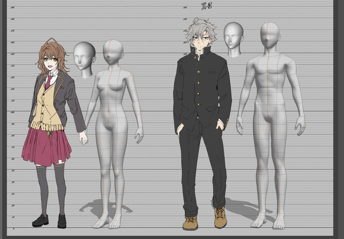 過去素材ベースに今書いている漫画の設定画を(今更)起こしたり3Dモデル作る練習したりペン入れしたり https://t.co/8jqfjkls74