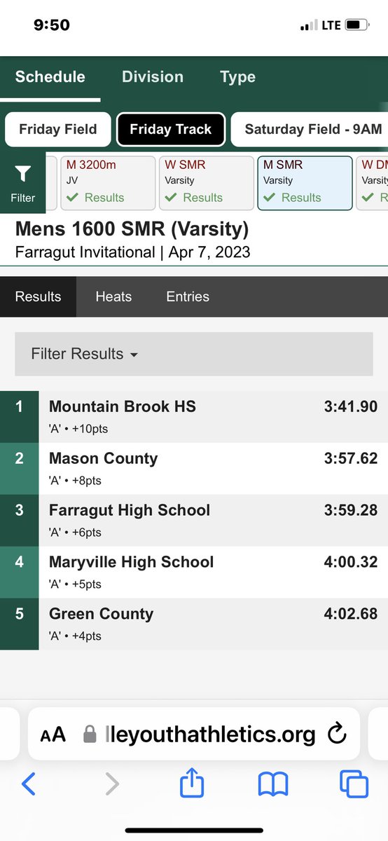 MBHSTrack's tweet photo. Four races and four gold medals to kick off the first day of the Farragut Invitational! https://t.co/YOjTVsmFFs