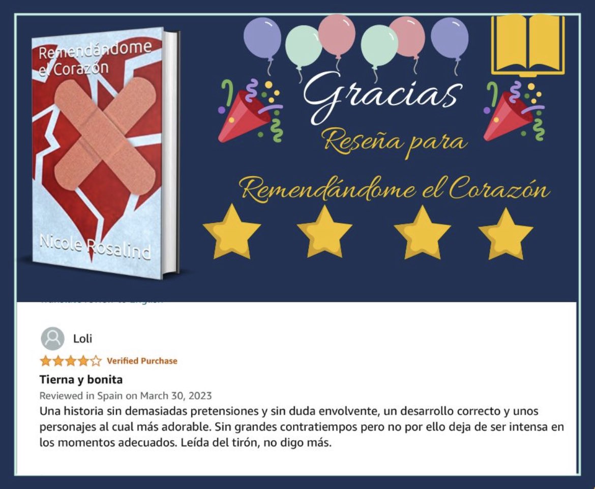 rosalindnicole3's tweet photo. 🙏🏼Agradecida por la reseña, sus comentarios siempre llenan mi corazón de alegría. 🤗

#reseñas #gracias #literaturalésbica #romancelésbico #eróticalésbica #promolgbtt #autoresindie #autoras #leeorgullo #leoespañol #amorentremujeres #NicoleRosalind https://t.co/YcKeW74YEC