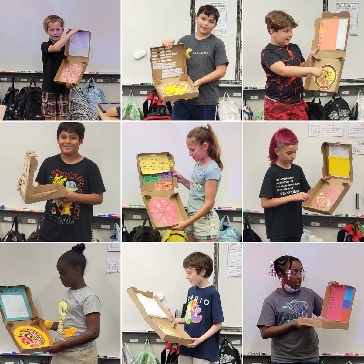 STREAMTeacher1's tweet photo. It has been a fun week listening to students present their equivalent fractions pizza projects. Love seeing their creativity shine! https://t.co/sM5kUua6Zn
