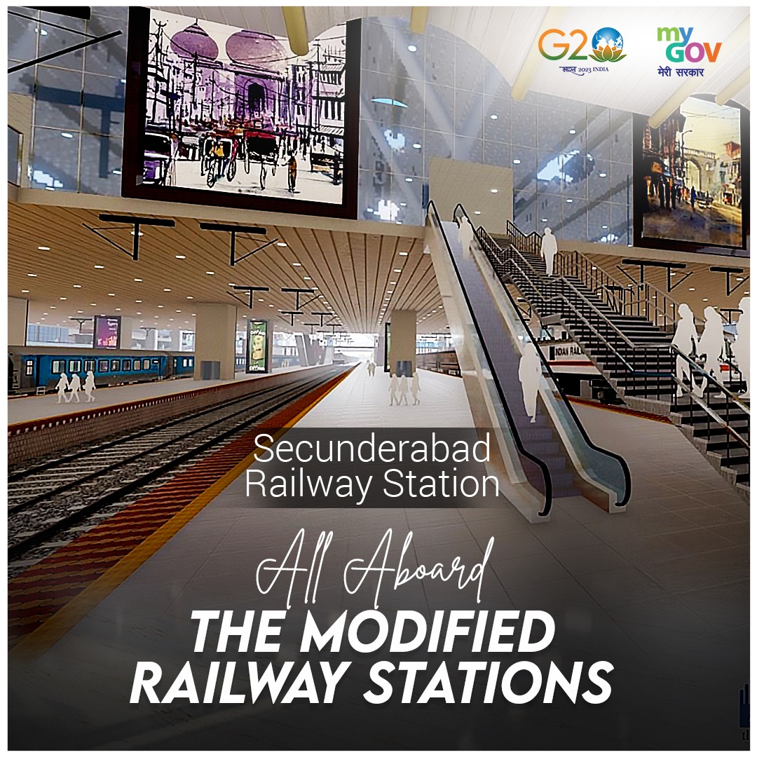 transformIndia's tweet image. On April 8th, the foundation stone for the redevelopment of Secunderabad Railway Station will be laid by PM Modi, part of a larger vision for India&apos;s railways. #RailwayModernization #PMModiInitiative