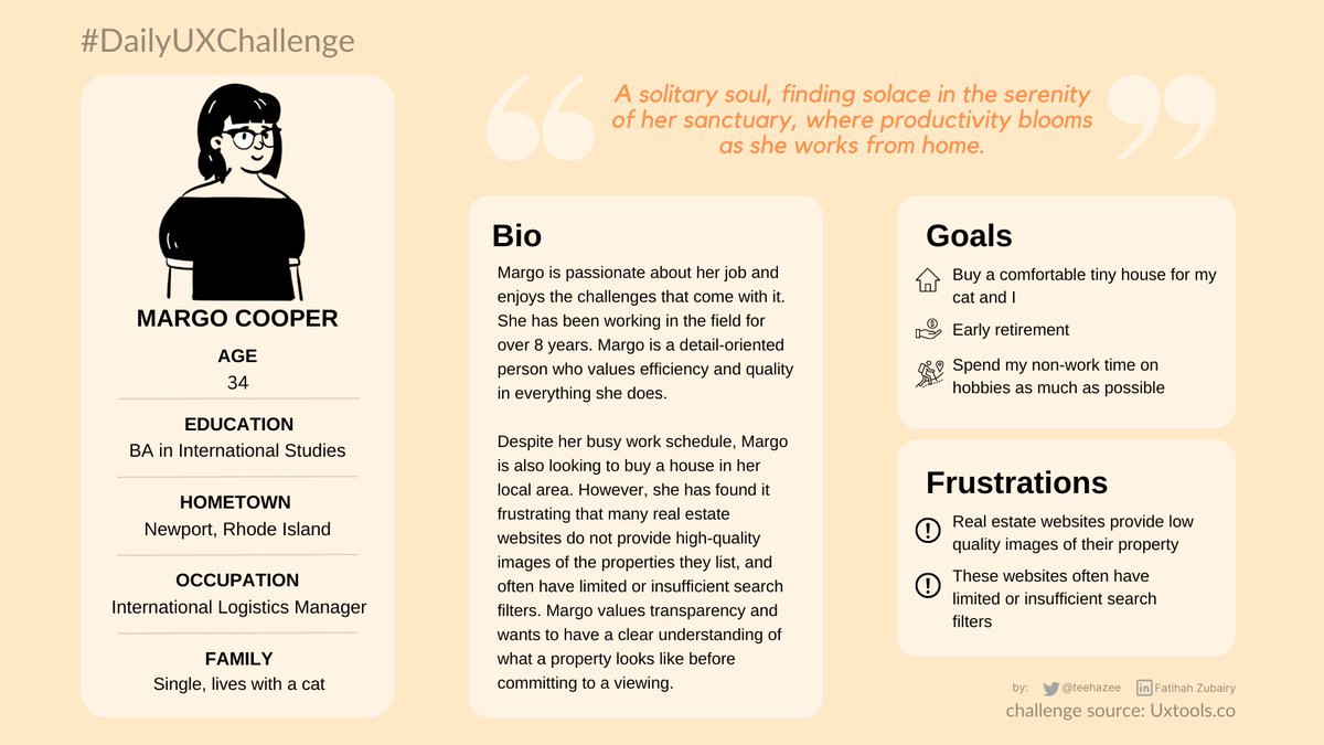 teehadesigns's tweet photo. Today's UX Challenge is User Persona! ✨
@uxtoolsco 
#uxtoolschallenges https://t.co/iAVcHROvU3