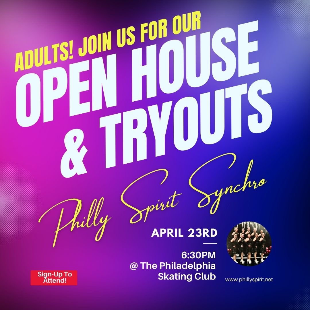 Adult figure skaters! Join us for our 2023/2024 competitive season! Open house &amp; tryouts 4/23 6:30PM! RSVP to attend!