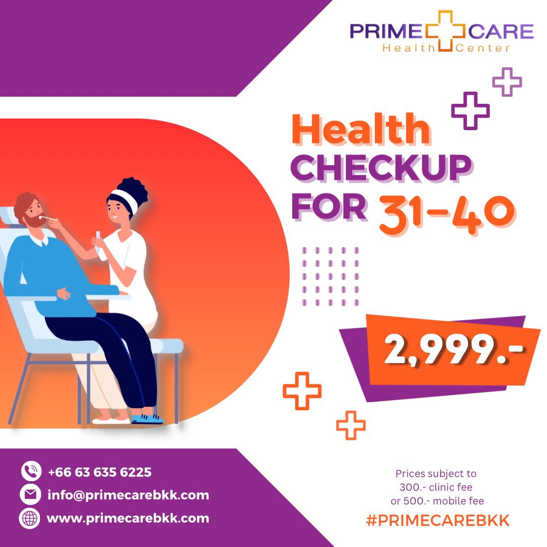 devibajaj's tweet photo. Time for your annual health checkup? Contact us at PrimeCare Clinic to book yours. You can come into our clinic in Sukhumvit Soi 20 or we can send our nurse to you! #primecarebkk #bangkok #healthcheck https://t.co/CgyG6hLyal