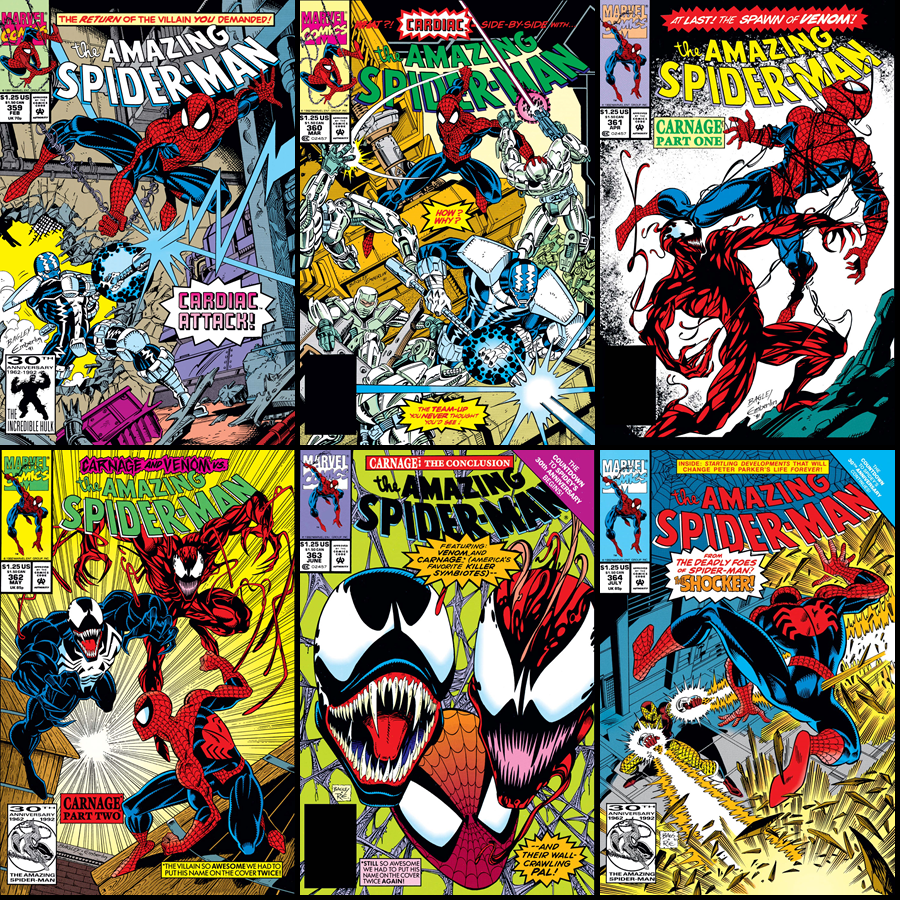RT @ClassicMarvel_: The Amazing Spider-Man #359-364 cover dated February-July 1992. https://t.co/gW21M3FtOe