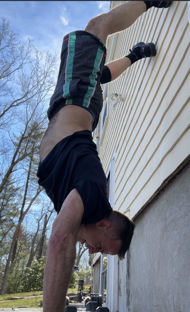 Hand stand! Fit to fight fire!