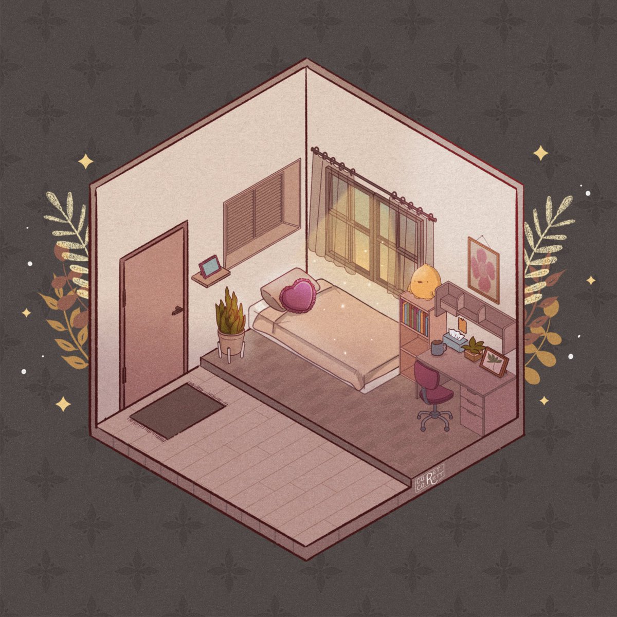 First time trying isometric room illustration✨ 

Ok, I think I'm gonna addicted with this kind of artwork🙂 

#ArtistOnTwitter #isometricart #digitalart #ArtistOfindonesia