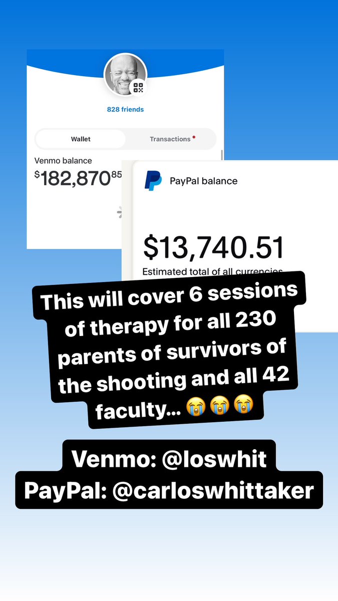 We. Are. Almost. At. $200,000. 😭😭
Venmo @ loswhit 
PayPal @ carloswhittaker
Go to my Instagram to watch my stories to see how this all happened. 🖤🖤
