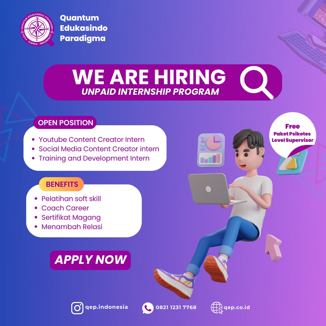 KieraEmeraId's tweet image. Guys minta tolong banget buat sebarin ini karena aku lagi di uber target 😭😭

Tolong sebarin ke teman kalian yang butuh tempat magang untuk menambah portofolio gitu