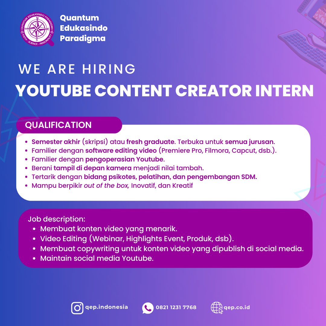 KieraEmeraId's tweet image. Guys minta tolong banget buat sebarin ini karena aku lagi di uber target 😭😭

Tolong sebarin ke teman kalian yang butuh tempat magang untuk menambah portofolio gitu