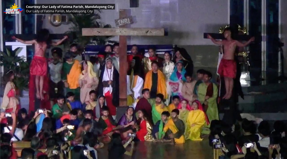 bayanmo's tweet photo. Nagsagawa rin ang mga kabataan edad 12 hanggang 21 sa Our Lady of Fatima Parish sa Mandaluyong City ng senakulo.

#Senakulo
#QuezonCity 
#SemanaSanta2023 
#HolyWeek2023. https://t.co/8IRM5rF8qi