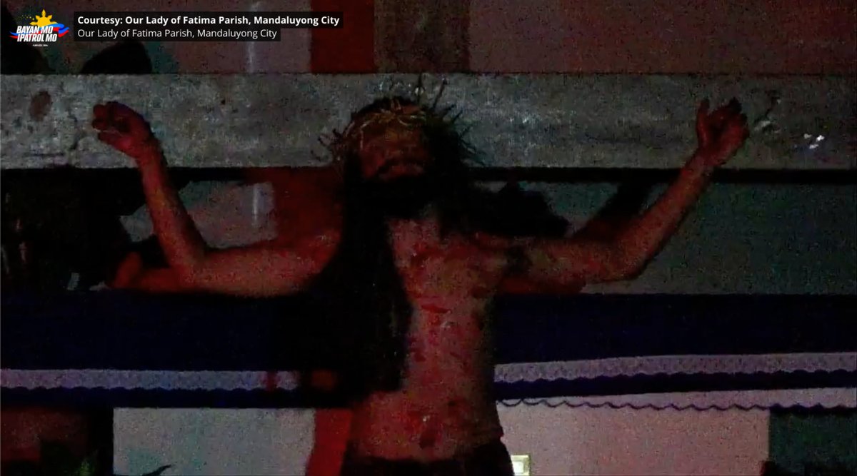 bayanmo's tweet photo. Nagsagawa rin ang mga kabataan edad 12 hanggang 21 sa Our Lady of Fatima Parish sa Mandaluyong City ng senakulo.

#Senakulo
#QuezonCity 
#SemanaSanta2023 
#HolyWeek2023. https://t.co/8IRM5rF8qi