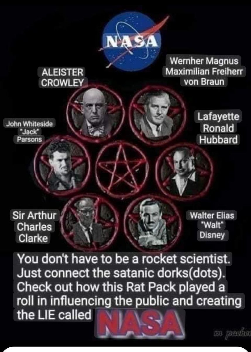 ناسا هي مجموعة شيطانية تشكلت في
29 يوليو 1958
تأسست ناسا من قبل علماء التنجيم الشيطاني
والسحرة الأسود.
ناسا عبارة عن كارتل ماسوني عسكري -
هوليوود - علم زائف - شيطاني هدفه الحقيقي
هو استخدام تمويل دافعي الضرائب للترويج
والربح من خلال تطوير ونشر تكنولوجيا
ومنهجية العلوم الزائفة.
