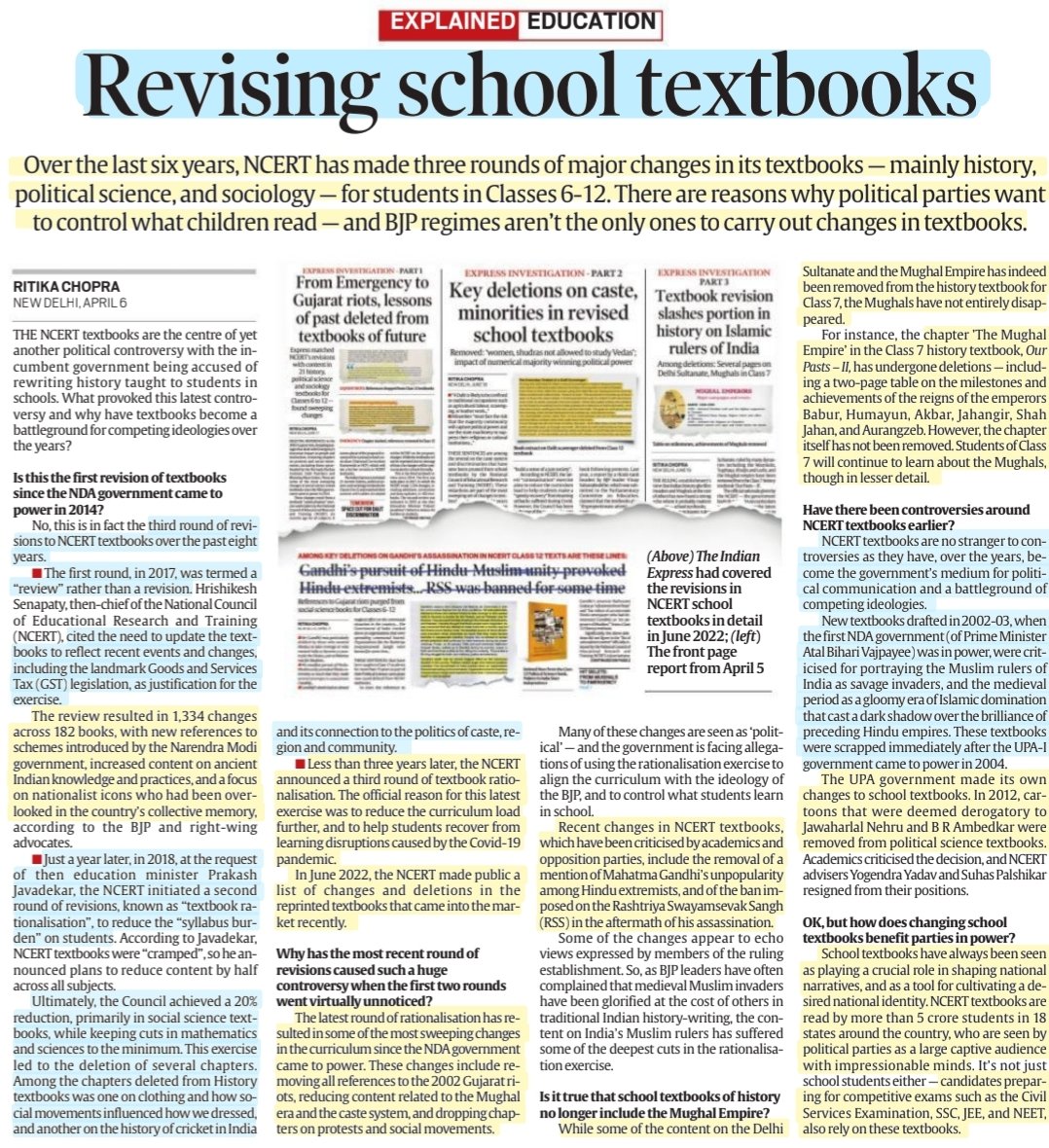 imRavikantYadav's tweet image. &apos;Revising School Textbook&apos;
: Details

#ncertsyllabus #NCERTBooks #NCERT #revision #History #PoliticalScience #Sociology 
#Children #ChildrensBooks
#education

Source: IE
