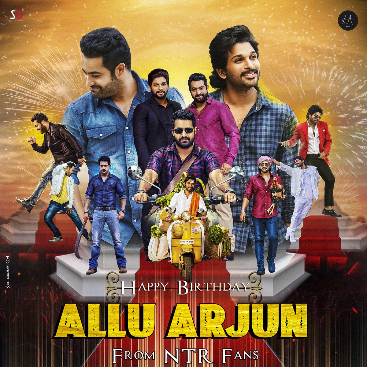 Jai_Ramayya's tweet image. Wishing A very Happy Birthday to @alluarjun Garu On behalf of Man Of Masses @tarak9999 Fans..!!🥳

Best wishes To #PusphaTheRule Movie.. 😎
#HappyBirthdayAlluArjun
#ManofMassesNTR