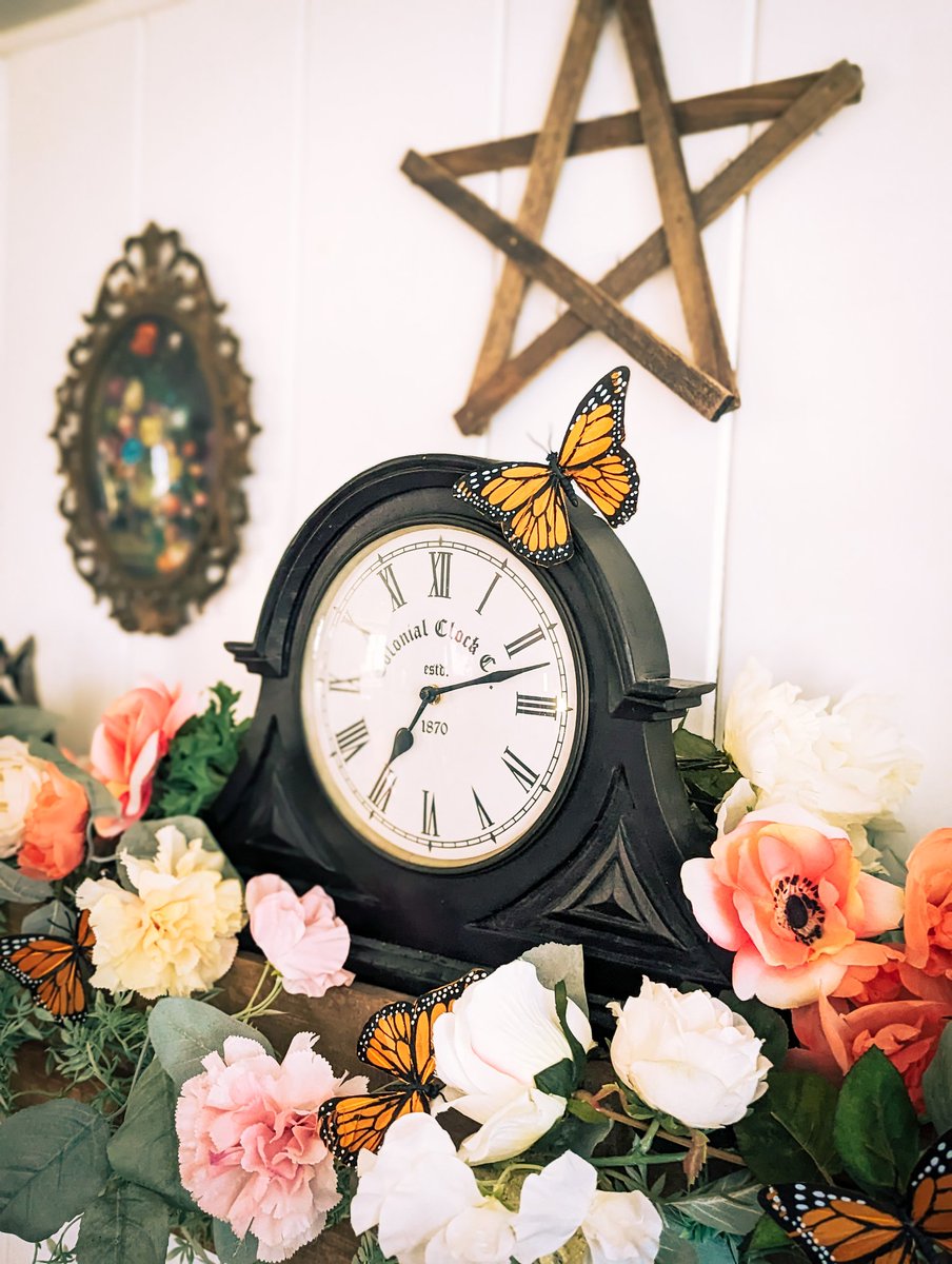 Redid my mantle today for the warm season after a trip to the art store.