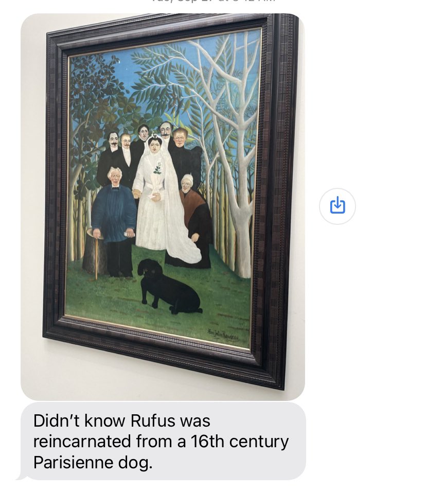 groomstale's tweet photo. My parents were at a museum in Paris and found out that my dog is most likely a time traveler. The painter really captured his awkward little body and haunted eyes ❤️ https://t.co/WiwAAeqqev