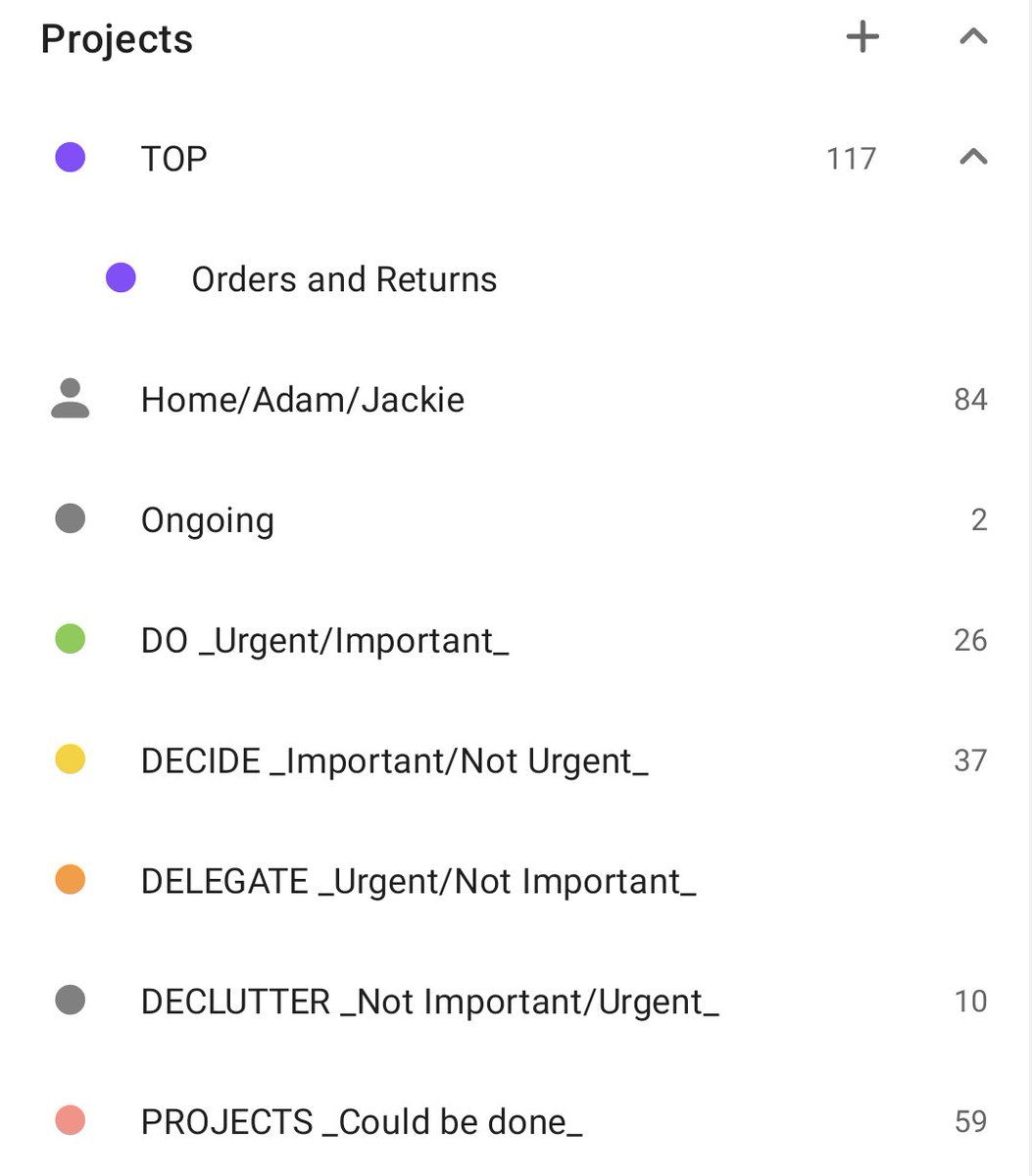 JackieRHorsfall's tweet photo. @carl_pullein @todoist Before watching this video this is how I set mine up for the matrix! https://t.co/uM9m4epndI