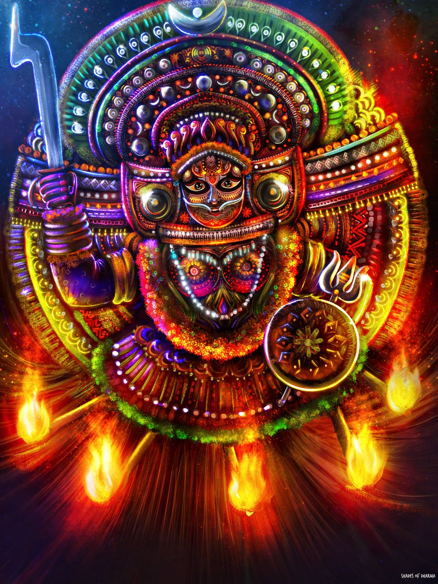 Gm! After a while, I have minted a new piece, which has manifested out of keen research of over months.
Bhagavathi Theyyam: The Dance Of Goddess, is now live at <a href="/objktcom/">objkt</a>
