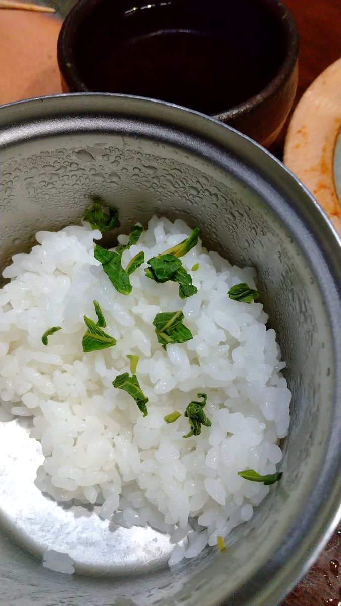 imaokanjiru's tweet photo. 初めてのリョウブ飯。山椒ににてピリッと美味しかった。😀 https://t.co/eGghFIaQOZ