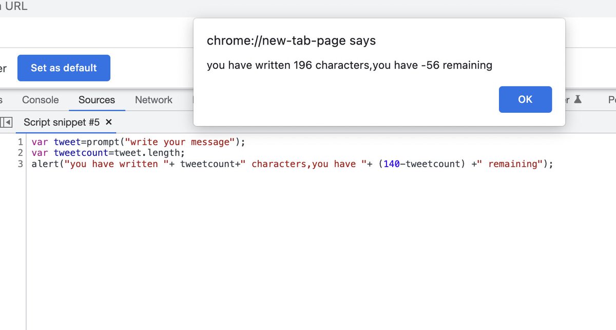 PrabinK36012299's tweet image. Working on variables, JavaScript code to count the number of the characters using the variables. 
#javascript #day2ofcode #webdevelopment
