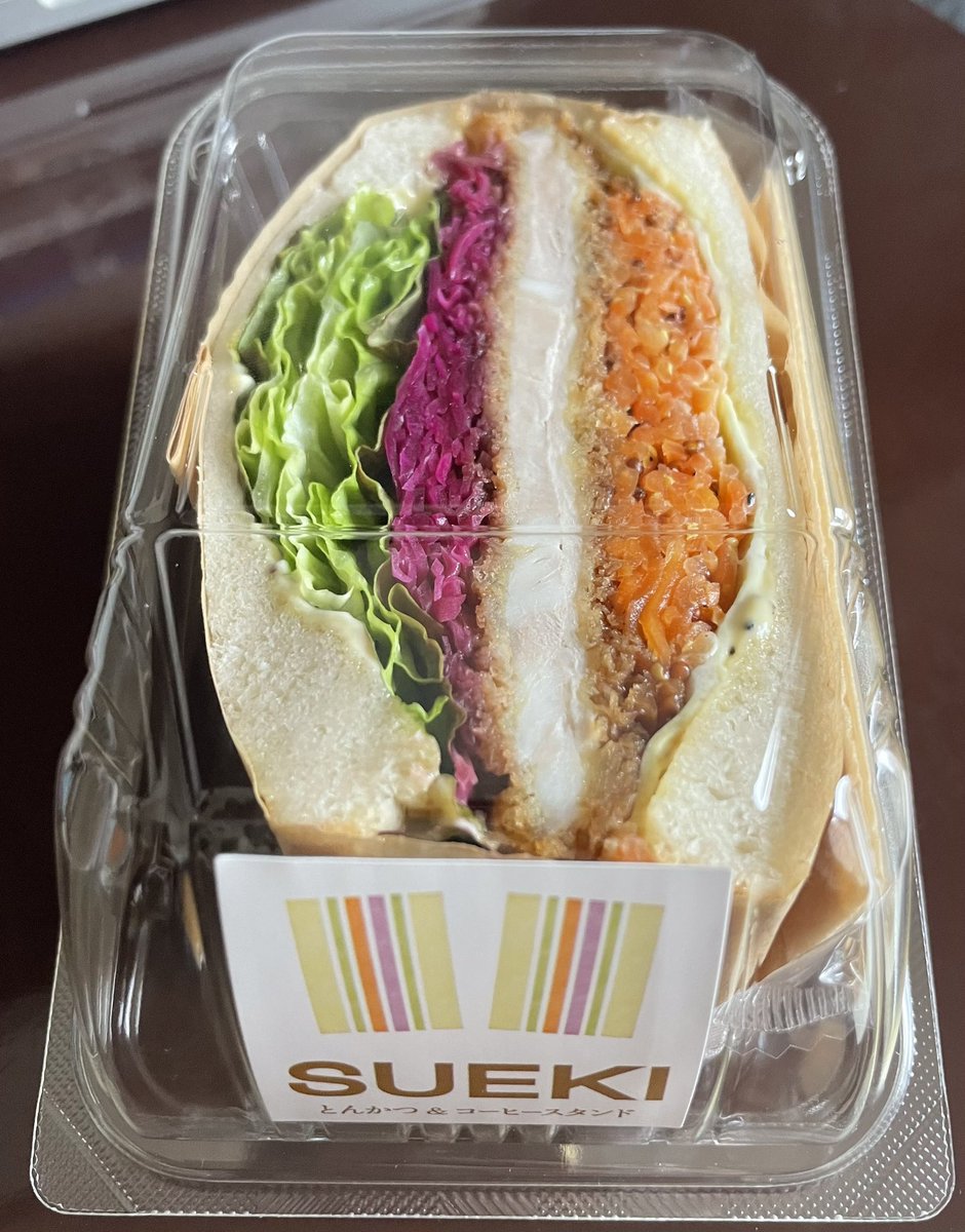 ogashin3's tweet image. 今日の昼食は

とんかつ＆コーヒースタンドSUEKI
@SUEKI_morioka のベジカツサンド

#盛岡市 #SUEKI  #ランチ #テイクアウト