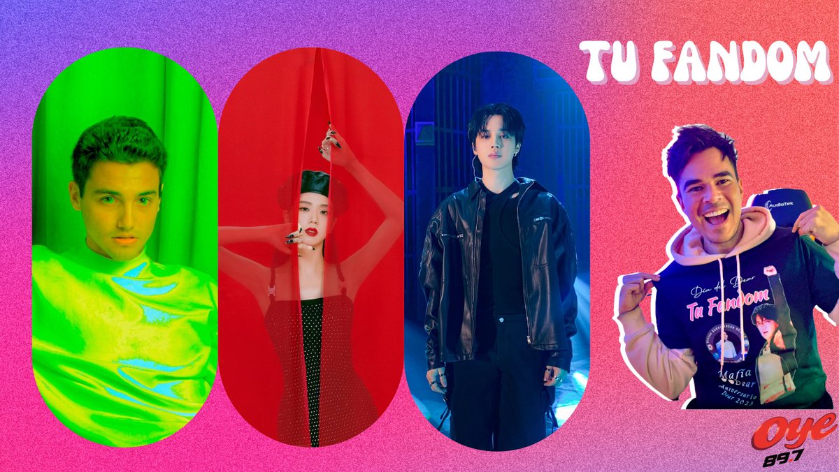 Oye897's tweet photo. No te pierdas todos los domingos TU FANDOM con
@PonchoYezka en punto de las 10 AM. ¿Qué artista o grupo quieres escuchar? 
Contaran los votos que usen el hashtag #OyeTuFandom 🫰😉
¿#BTS , #ASTRO, #BLACKPINK , #Humbe? https://t.co/SkDH6qmh0W