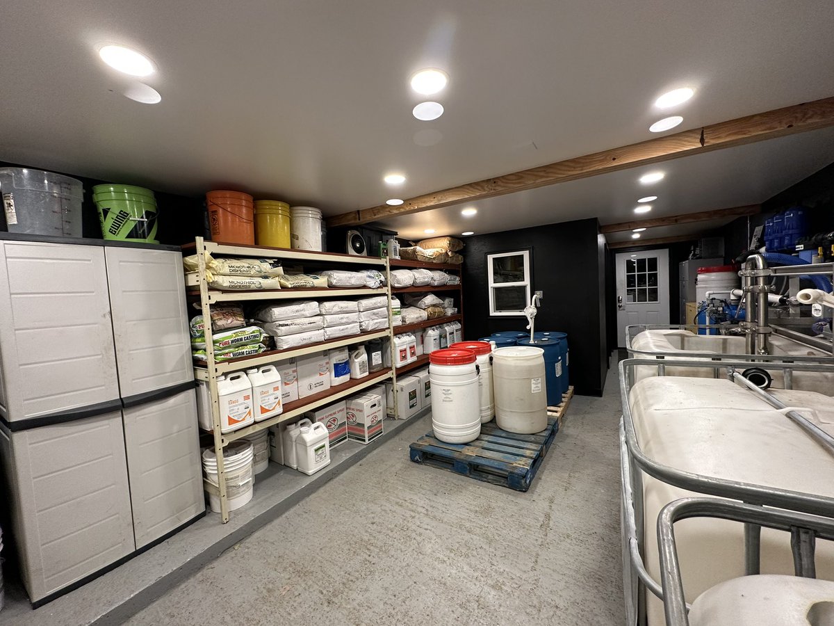 farmerberger's tweet photo. Fully stocked for the year on crop inputs. for 14 acres. It’s so satisfying seeing the room packed. I try to purchase all of my inputs in one go so I can leverage the order size to get better pricing and so I don’t have to worry about shortages during the growing season. https://t.co/Kq3gik4jD6
