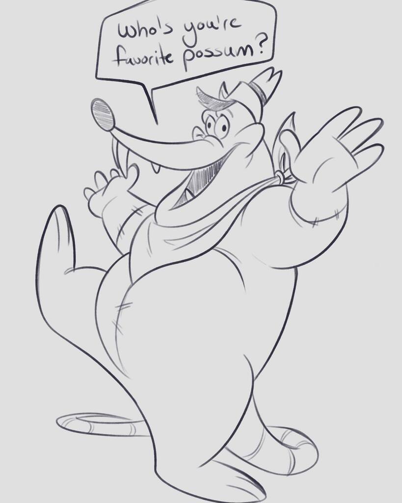 JoeCritelliJr's tweet photo. Who’s your favorite possum??? Happy Anniversary to #agoofymovie 
….
#goofy #lester #possumlester #disney #art #artwork #illustration #drawing #sketch #maxgoof #procreate #digitalart https://t.co/weyp1sGbff https://t.co/ICCUuznvua