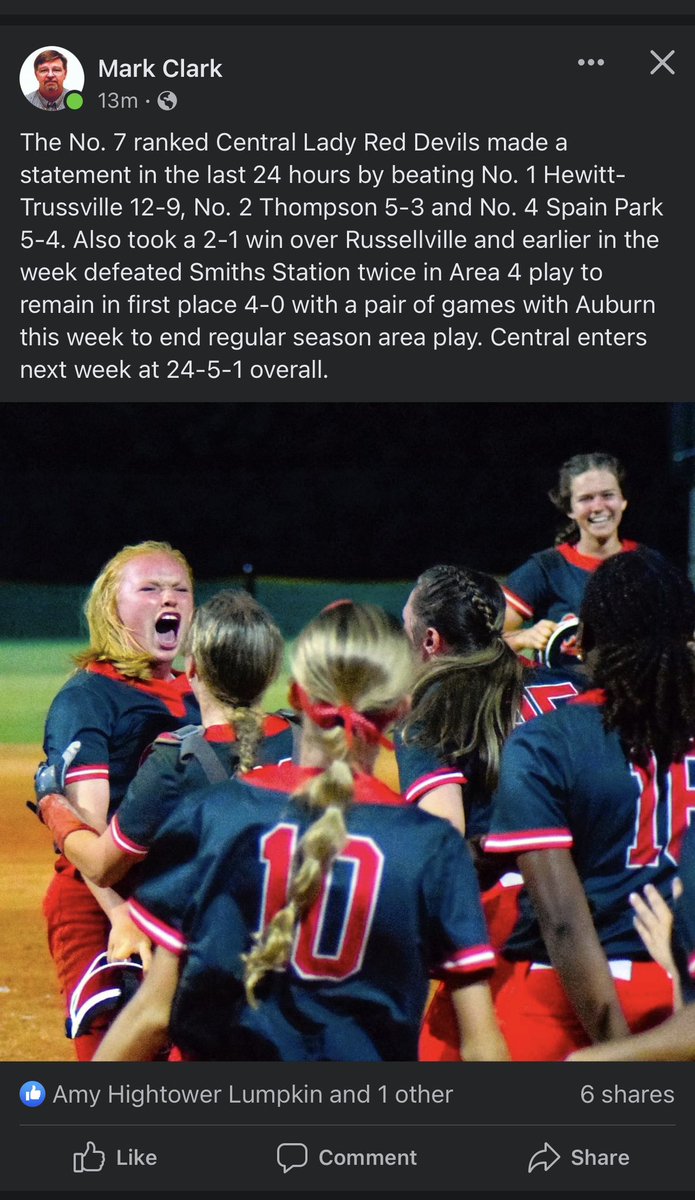 Central Red Devil Softball tweet media